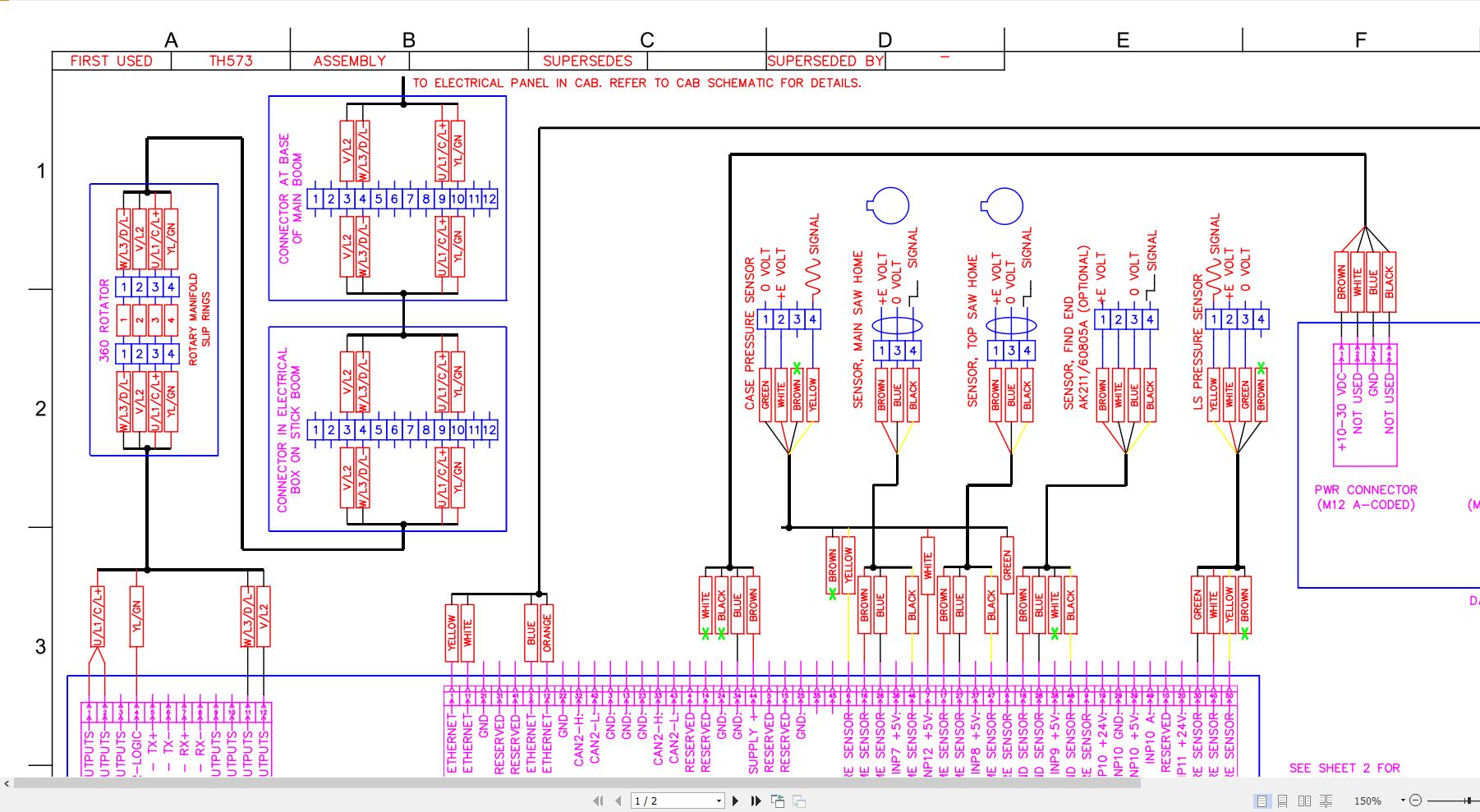 Tigercat Control System D7 Electric Schematic 118121B (2)
