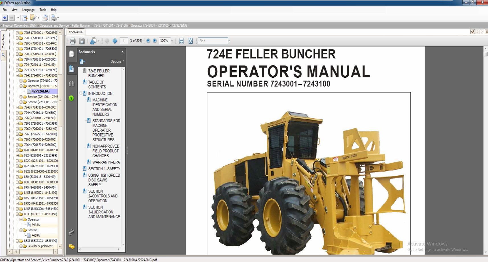 Tigercat EPC 01.2026 Parts Catalog Service Operator Manuals VMWARE 1