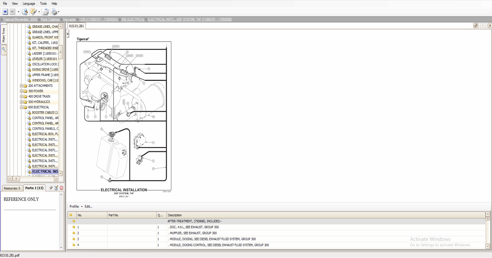 Tigercat EPC 01.2026 Parts Catalog Service Operator Manuals VMWARE 4