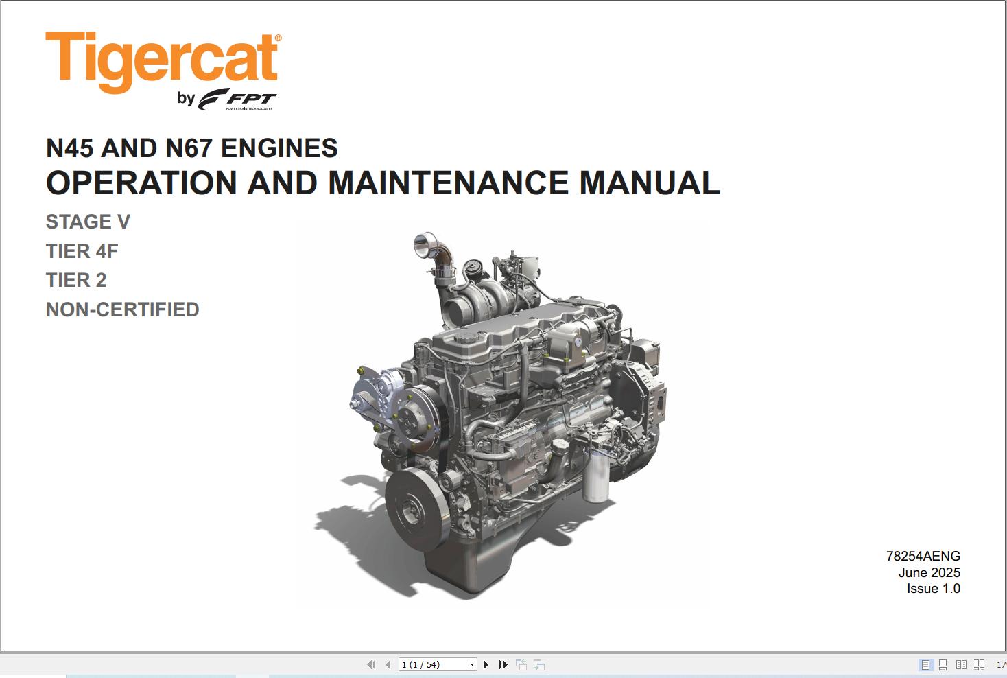 Tigercat FPT Engine N45 N67 Operation And Maintenance Manual 78254AENG (1)