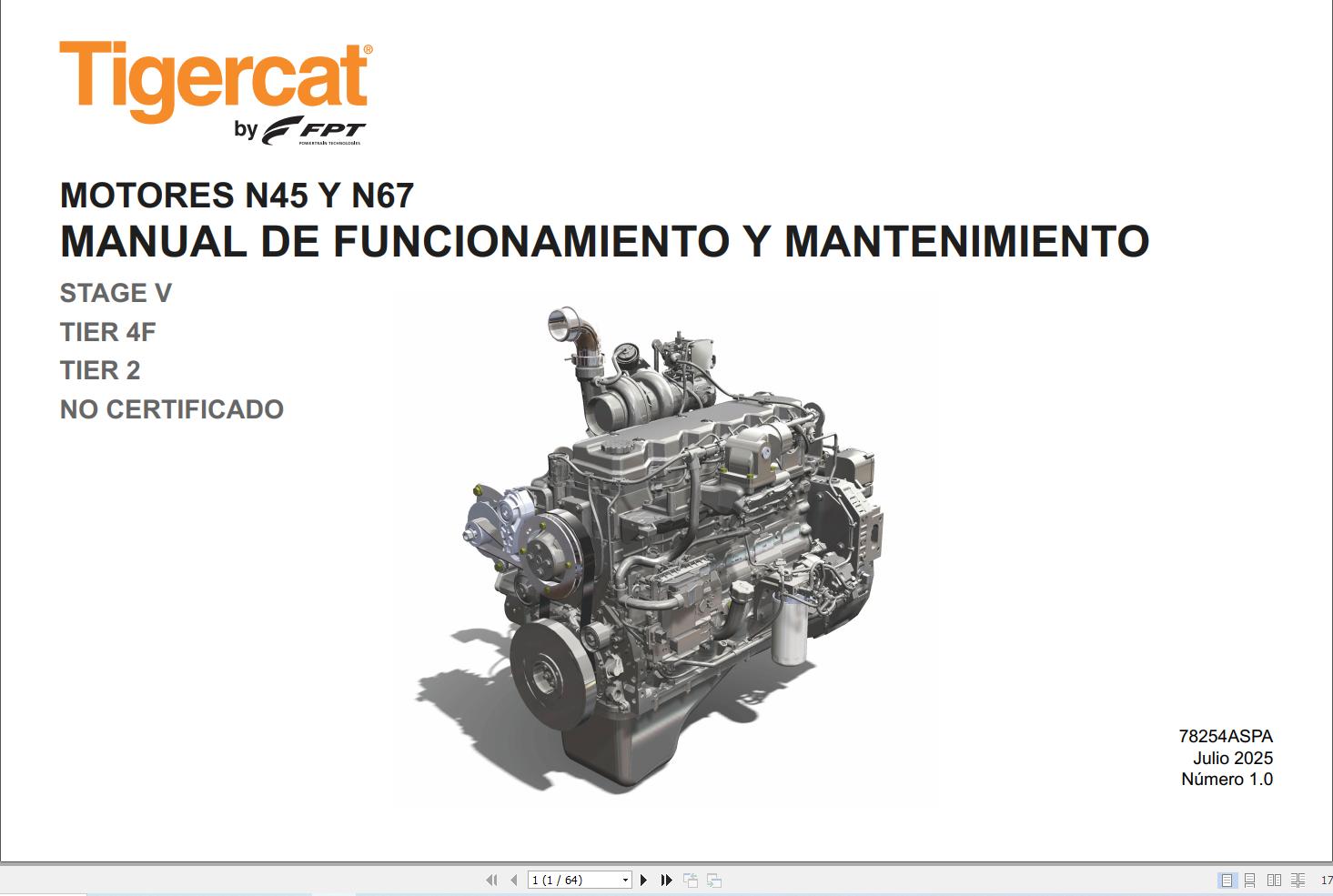 Tigercat FPT Engine N45 N67 Operation And Maintenance Manual 78254ASPA ES (1)