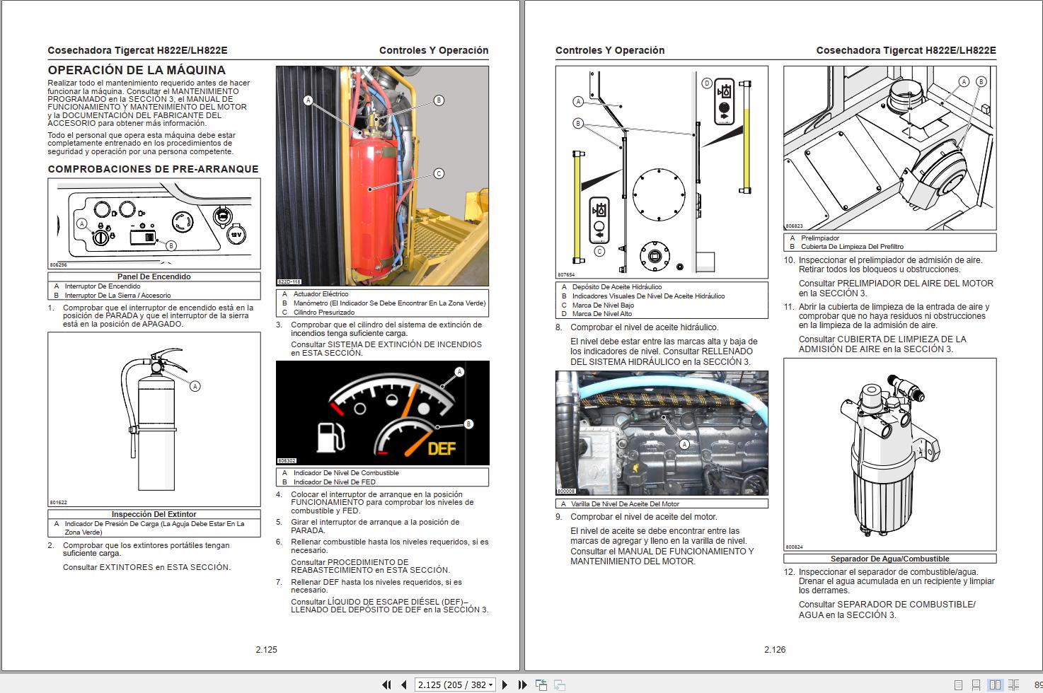 Tigercat Harvester H822E LH822E Operator Manual 65678ASPA ES (2)