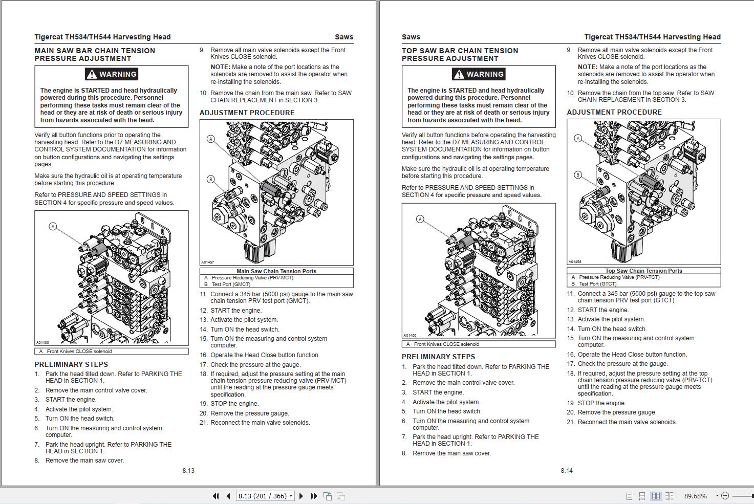 Tigercat Harvesting Head TH534 TH544 Service Manual 64856AENG (2)