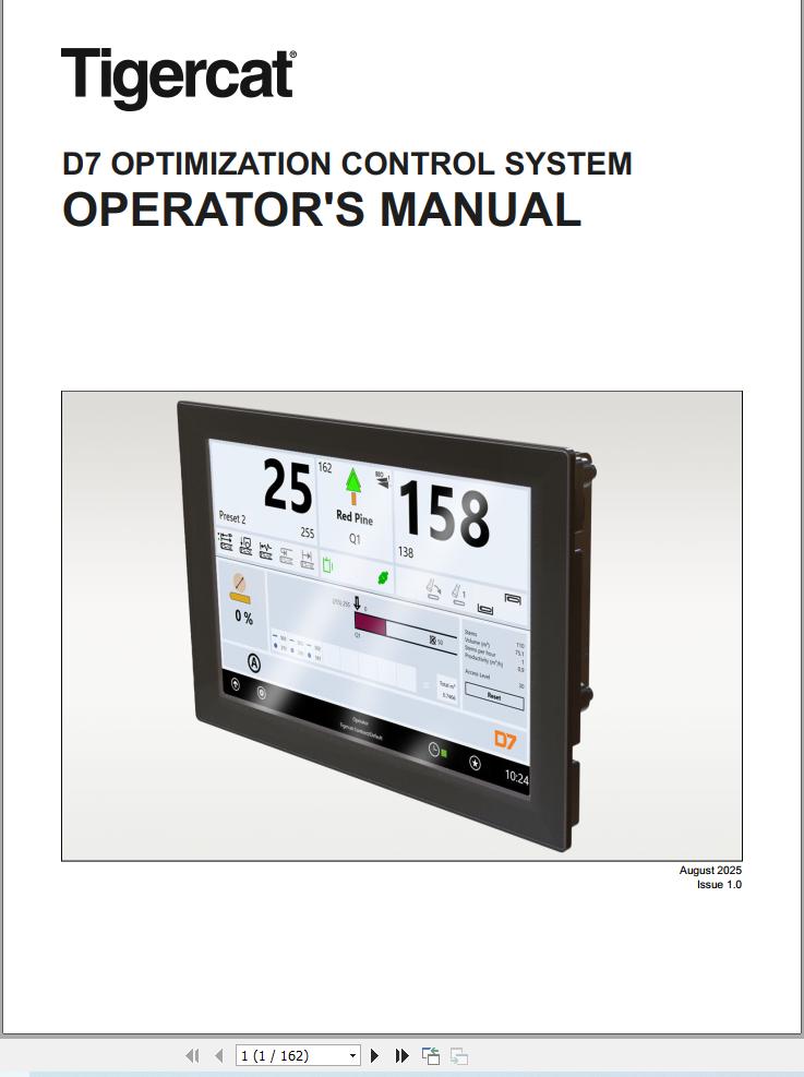 Tigercat Optimization Control System D7 Operator Manual 67569AENGC (1)