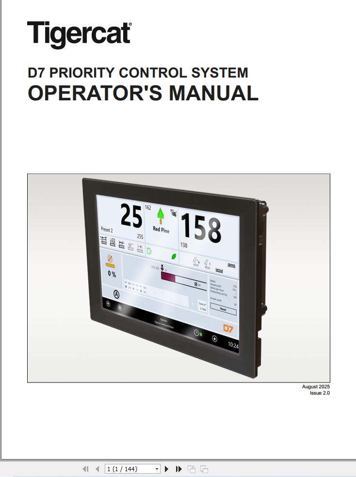 Tigercat Priority Control System D7 Operator Manual 64858AENGC (1)