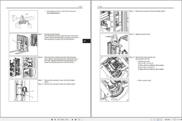 Toyota Forklift 8FG35U to 8FGC70U Repair Manual CE104 4