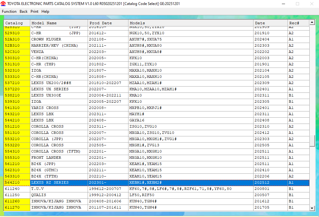 Toyota Lexus EPC General 12.2025 1