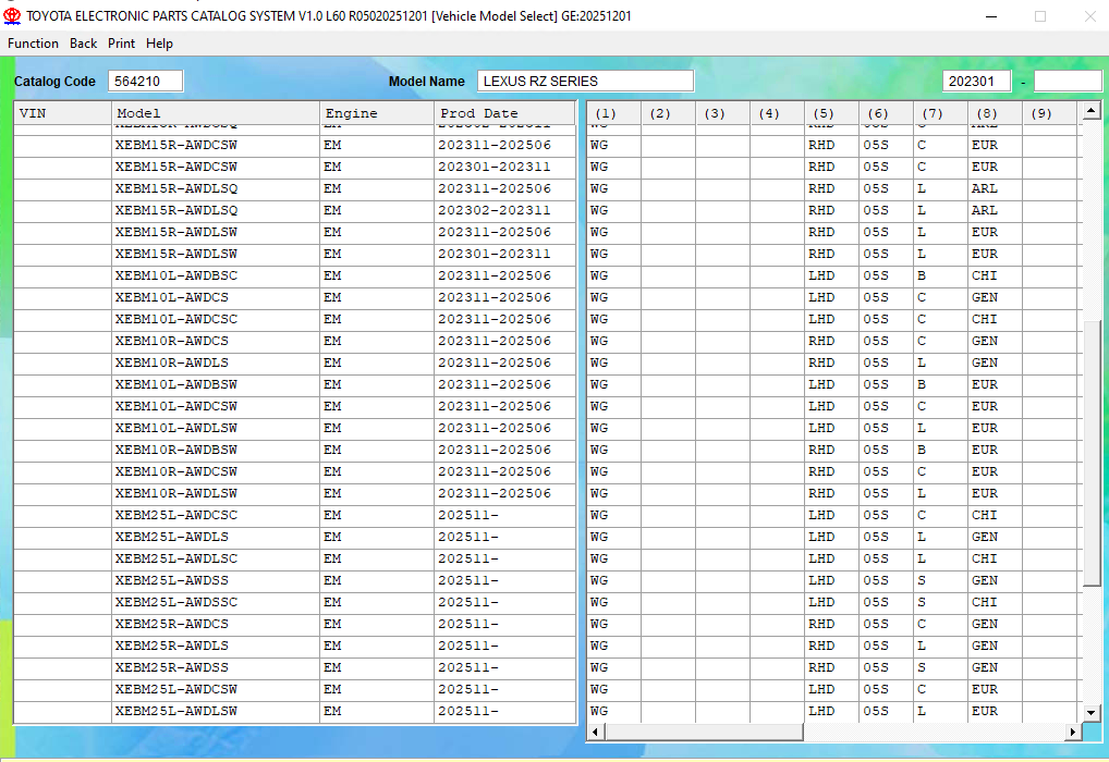 Toyota Lexus EPC General 12.2025 3