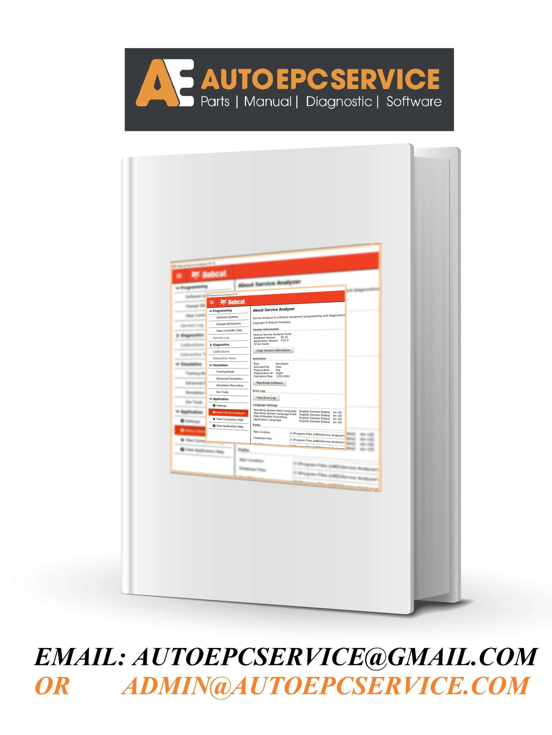 UL Bobcat Service Analyzer 92.16 Diagnosis Remote Installation Cover
