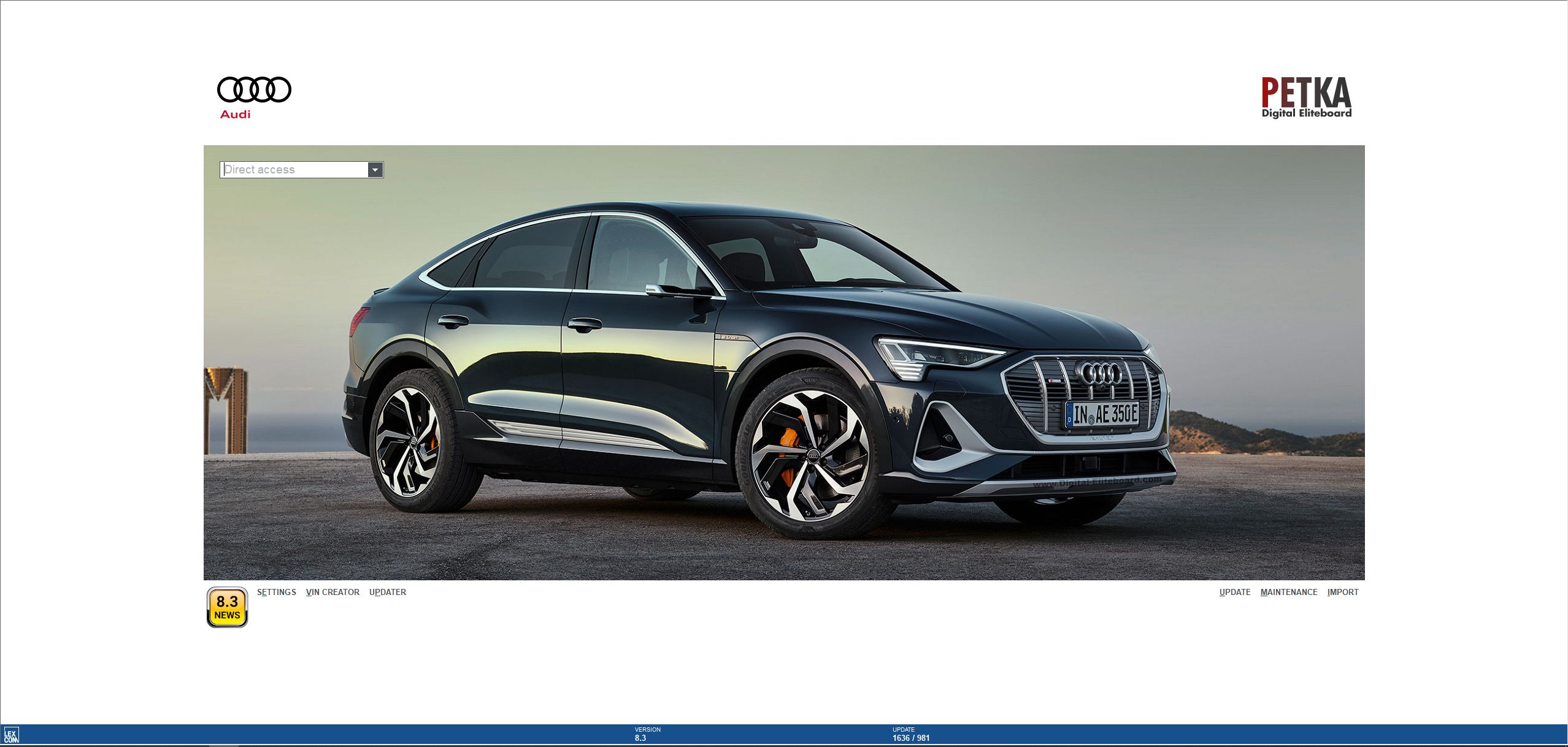 VMware Audi EPC 8.3 01.2026 1636 Spare Parts Catalog