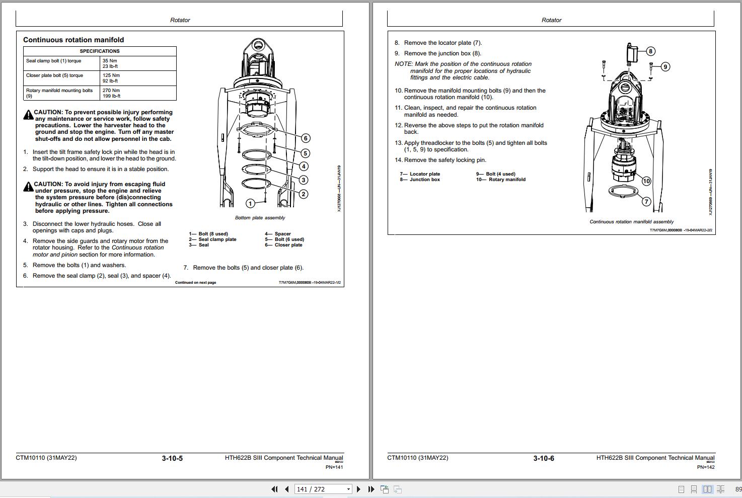 Waratah Harvester Head HTH622B SIII Component Technical Manual CTM10110 (2)