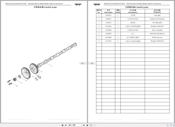 Weichai Deutz Engine WP6 Series WP6D152E200 Parts Catalog DHP06D0090 EN ZH (2)