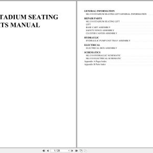 Xtreme Stadium Seating Lift ML1318 Parts Manual 9985001 100 2022 (1)