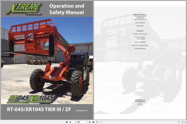 Xtreme Telehandler Rt045 Xr1045 T3 Zf Operation Safety Manual 24905 002 10 2017 (1)