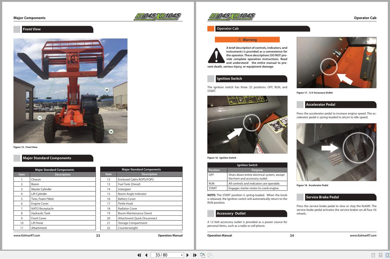 Xtreme Telehandler RT045 XR1045 T3 ZF Operation Safety Manual 24905 002 10 2017 (2)