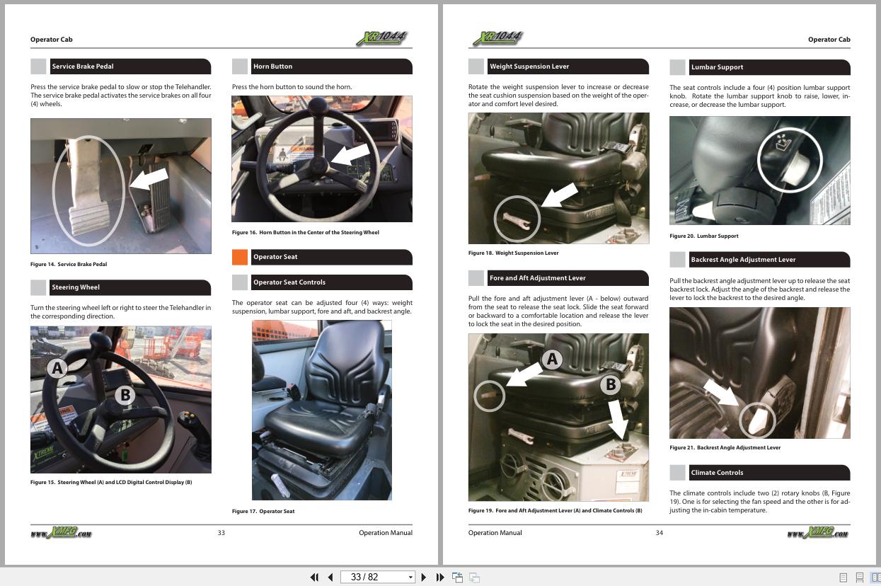Xtreme Telehandler XR1044 Cummins T4F Operation Safety Manual 24919 000 2021 (2)