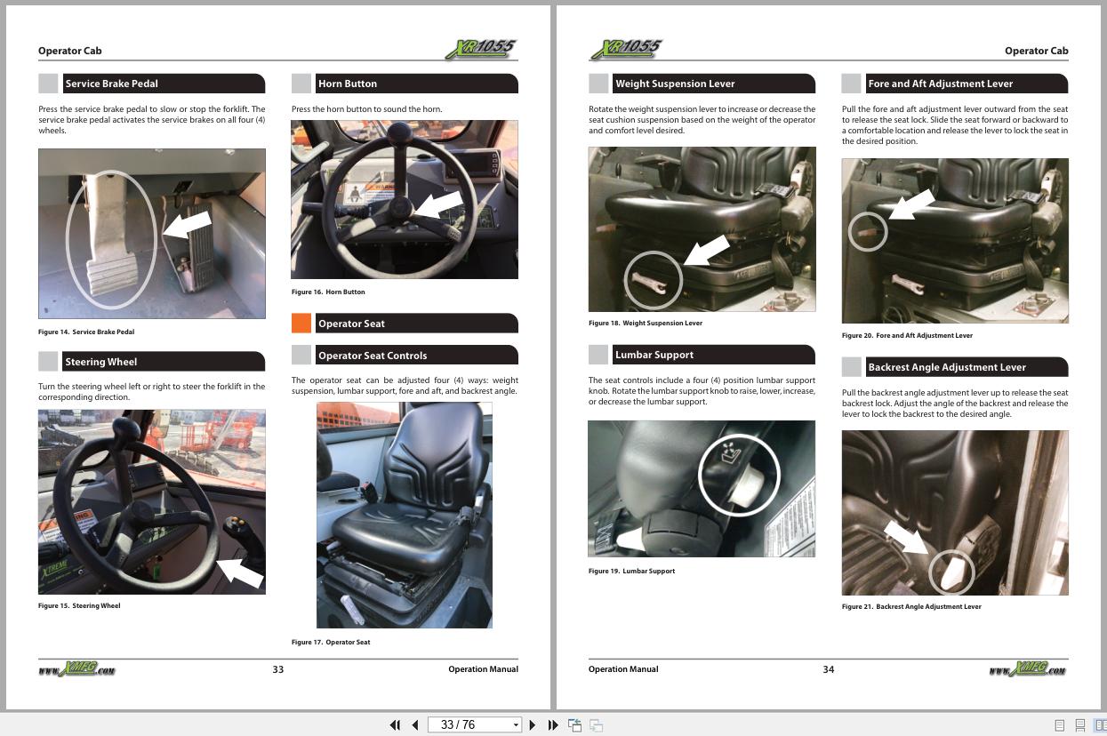 Xtreme Telehandler XR1055 T4F Operation Safety Manual 24955 000 2017 (2)