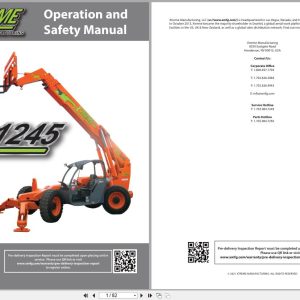 Xtreme Telehandler XR1245 Cummins T4F Operation Safety Manual 24906 003 2021 (1)