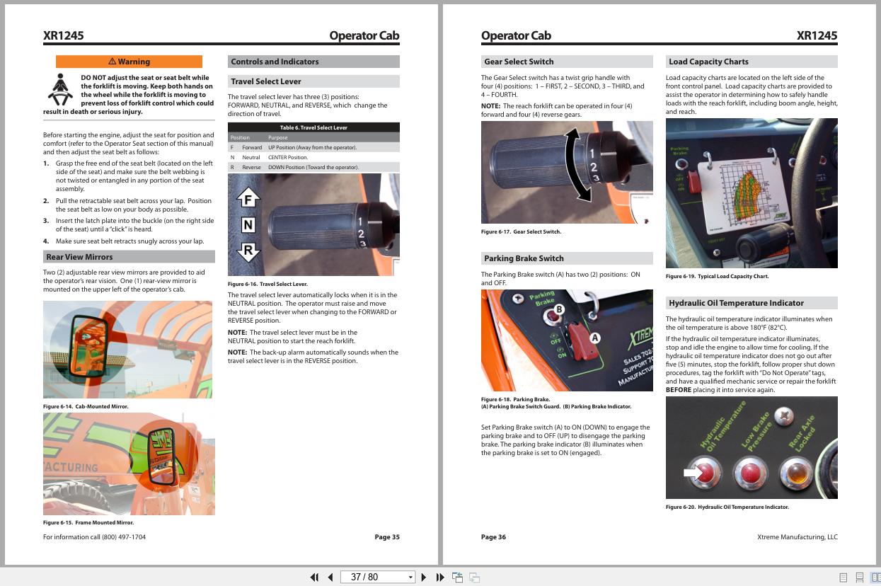 Xtreme Telehandler XR1245 Operation Safety Manual 24906 000 (2)