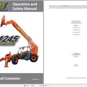 Xtreme Telehandler XR1245 T4F Cummins Operation Safety Manual 24906 003 2017 (1)