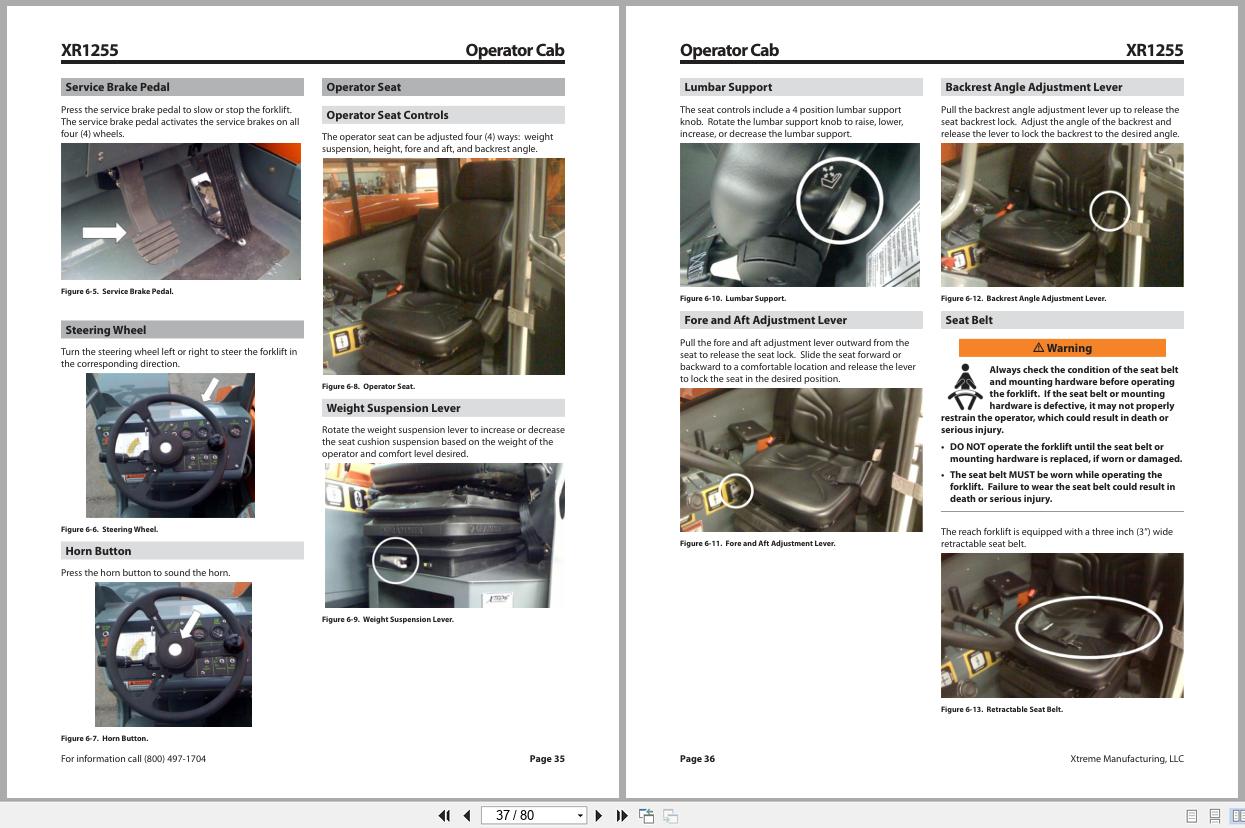 Xtreme Telehandler XR1255 Operation Safety Manual 24907 001 (2)