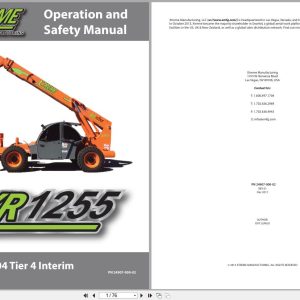 Xtreme Telehandler XR1255 Perkins 1204 T4i Operation Safety Manual 24907 000 02 2017 (1)