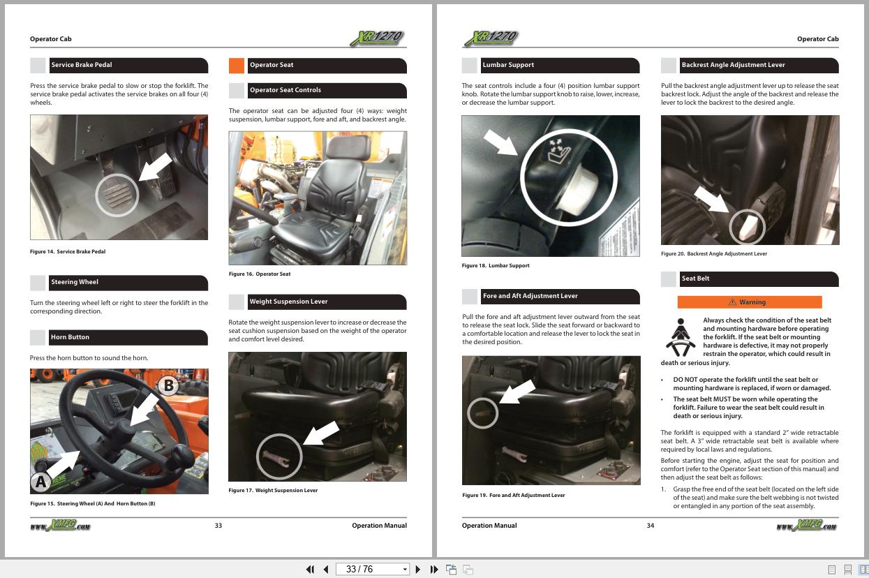 Xtreme Telehandler XR1270 Deutz T4F Operation Safety Manual 24936 001 2021 (2)