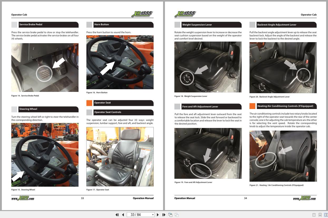 Xtreme Telehandler XR1555 Cummins T4F Operation Safety Manual 24988 000 2021 (2)