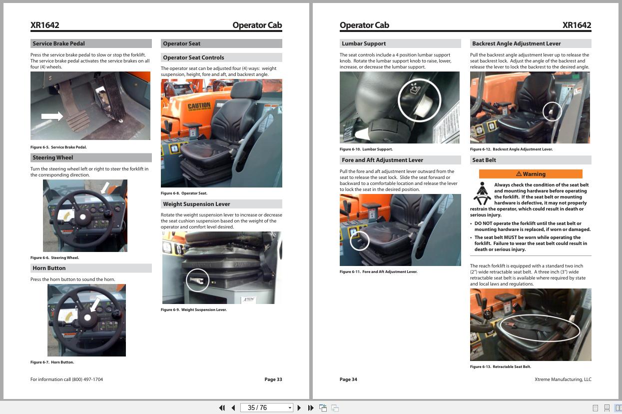 Xtreme Telehandler XR1642 Operation Safety Manual 24937 000 (2)