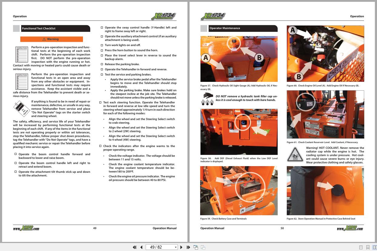 Xtreme Telehandler XR1734 Cummins T4F Operation Safety Manual 24990 000 2021 (2)