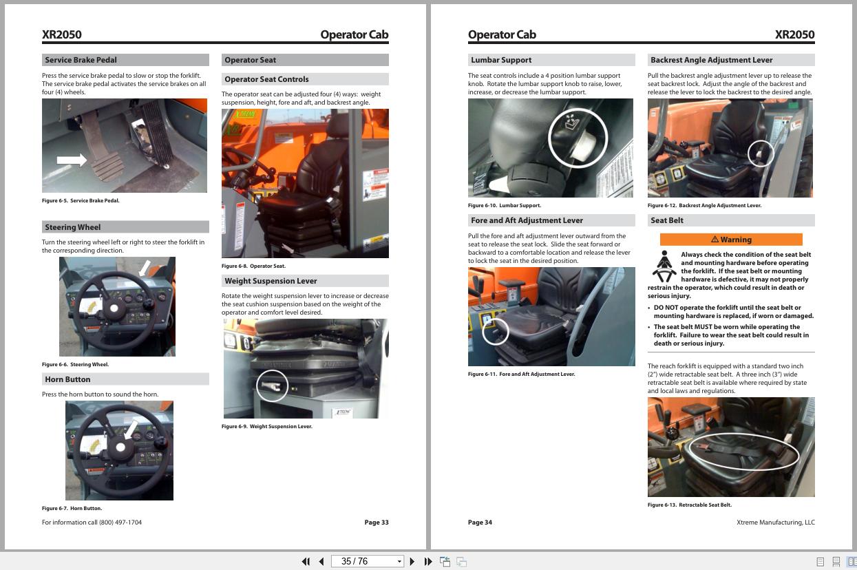 Xtreme Telehandler XR2050 Operation Safety Manual 24940 000 (2)
