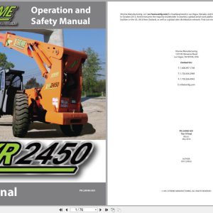 Xtreme Telehandler XR2450 T4F Operation Safety Manual 24940 001 2016 (1)