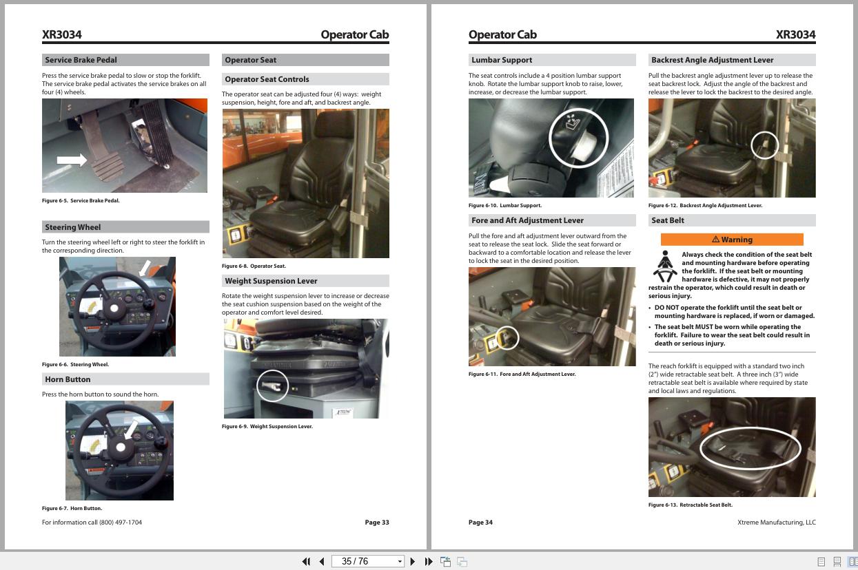 Xtreme Telehandler XR3034 Operation Safety Manual 24941 000 (2)