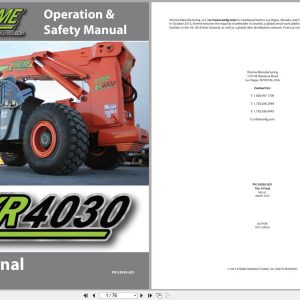 Xtreme Telehandler XR4030 T4F Operation Safety Manual 24950 001 2016 (1)