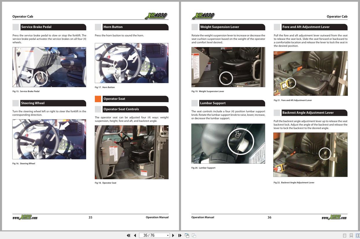 Xtreme Telehandler XR4030 T4F Operation Safety Manual 24950 001 2016 (2)