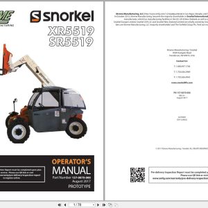 Xtreme Telehandler XR5519 SR5519 Operator Manual 157 0070 000 2017 (1)
