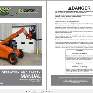 Xtreme Telehandler XR5919 A T3F T4F Operator Safety Manual 24978 001 2021 (1)