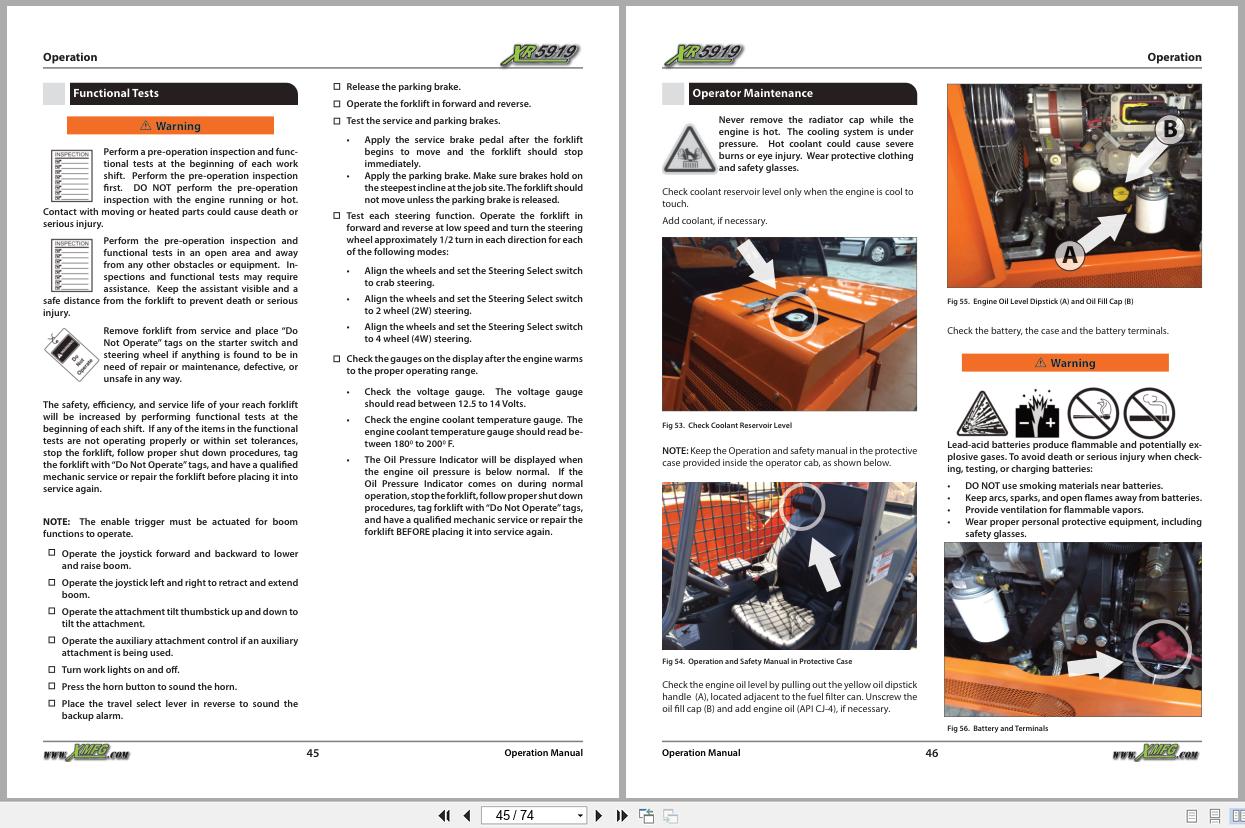 Xtreme Telehandler XR5919 Deutz T4F Operation Safety Manual 24927 001 2021 (2)