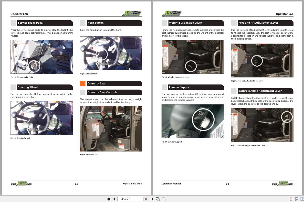 Xtreme Telehandler XR7038 T4F Operation Safety Manual 24952 001 2015 (2)