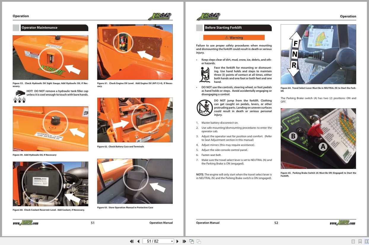 Xtreme Telehandler XR842 Cummins T4F Operation Safety Manual 24904 003 2021 (2)