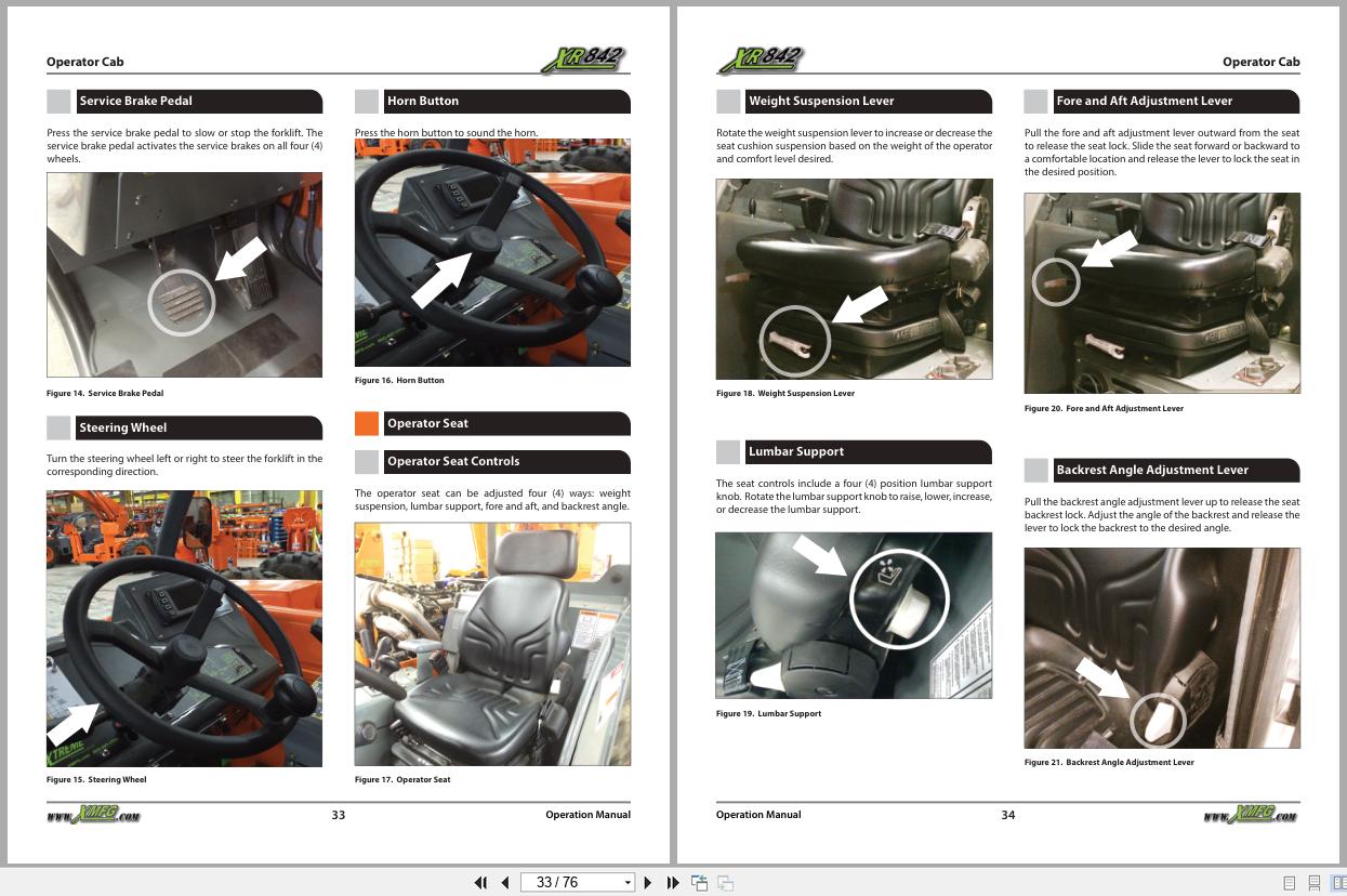 Xtreme Telehandler XR842 ZF T4F Operation Safety Manual 24904 003 2016 (2)