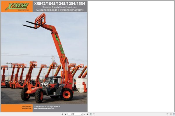 Xtreme Telehandler Xr842 To Xr1534 Operation Safety Manual Supplement 24930 000 (1)