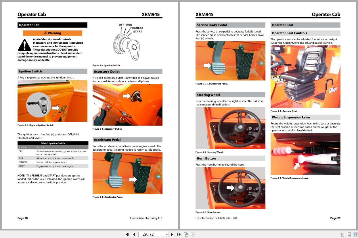 Xtreme Telehandler XRM945 Operator Safety Manual 24901 000 2005 (2)