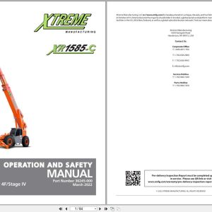 Xtreme Telehandler XRT1585 C Cummins T4F StageIV Operation Safety Manual 36245 000 2022 (1)