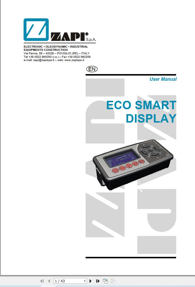 Zapi Eco Smart Display User Manual 1