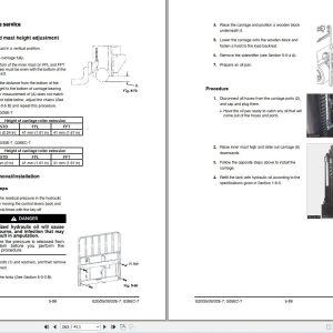 Bobcat Forklift G20E 7 to G35EC 7 Service Manual DSB4530E00 2023 2