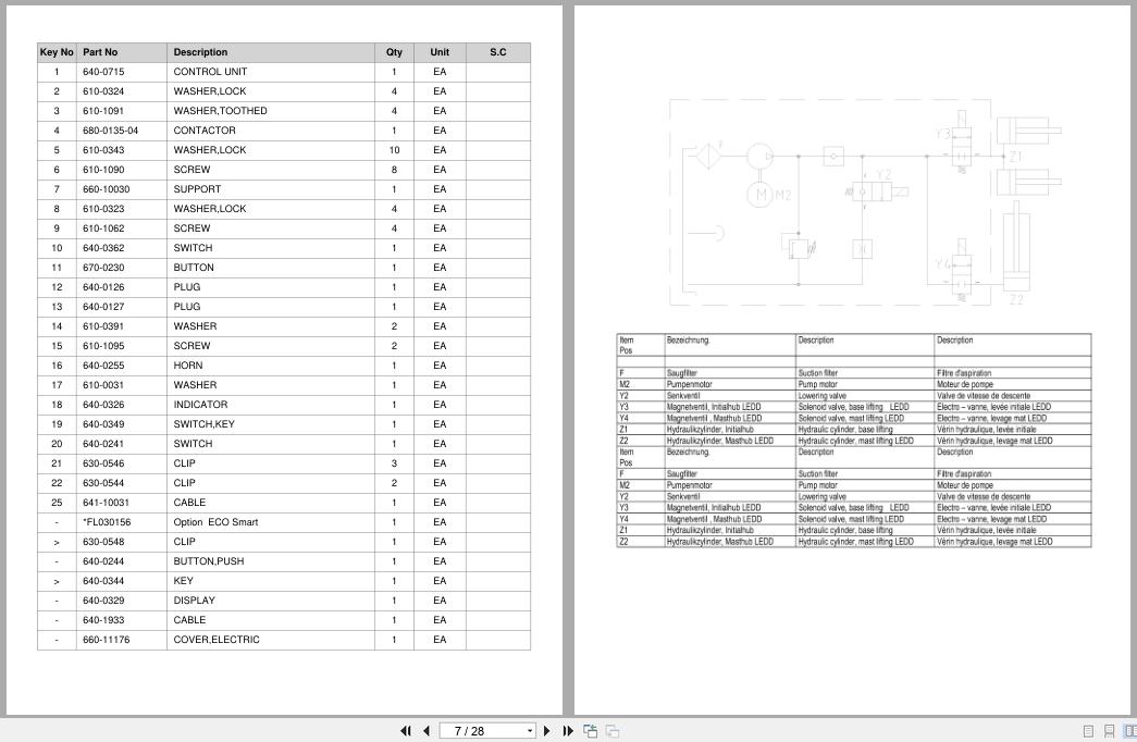 Doosan DLE Pallet Truck LEDD12 5 18IS LEDD12 5 20IS Equipment Parts Catalog SB1150 (2)