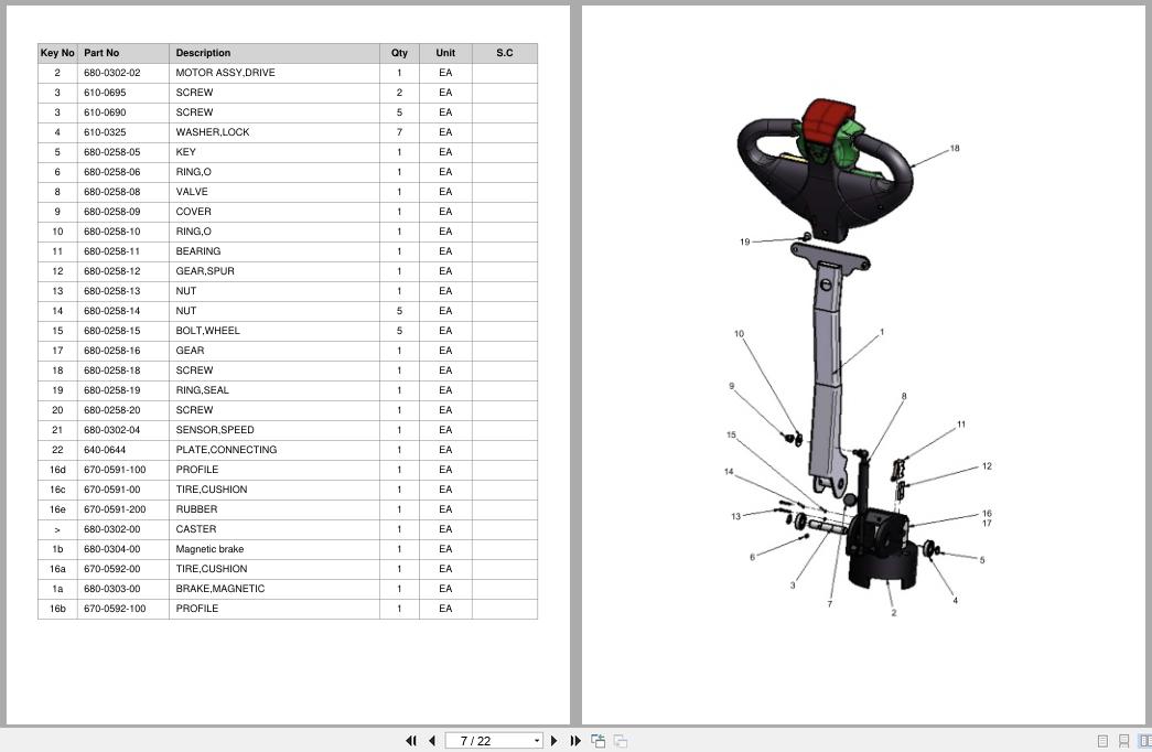 Doosan DLE Pallet Truck LEDH20M Equipment Parts Catalog SB1147 (2)