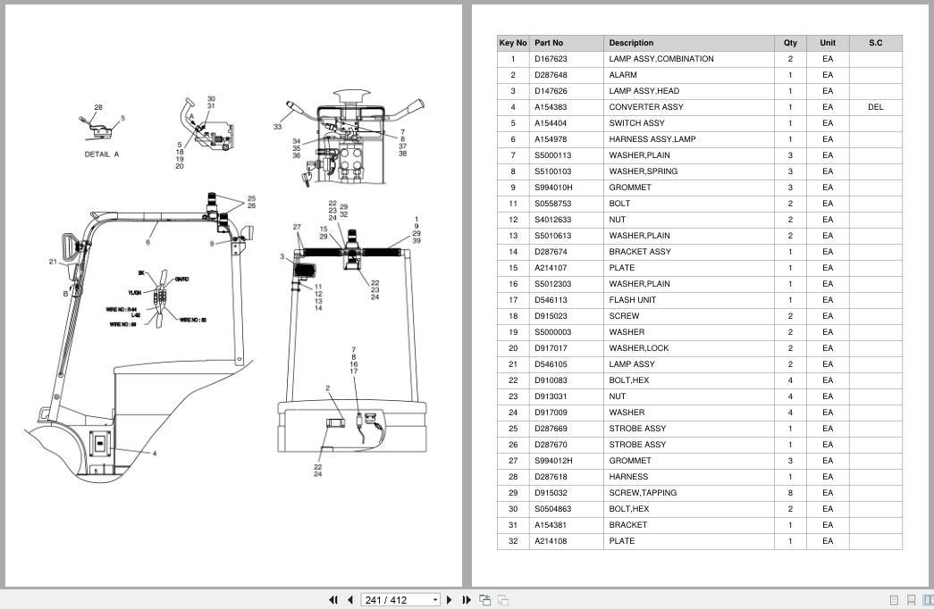 Doosan Forklift B16X B18X B20X Parts Catalog SB1022 (2)