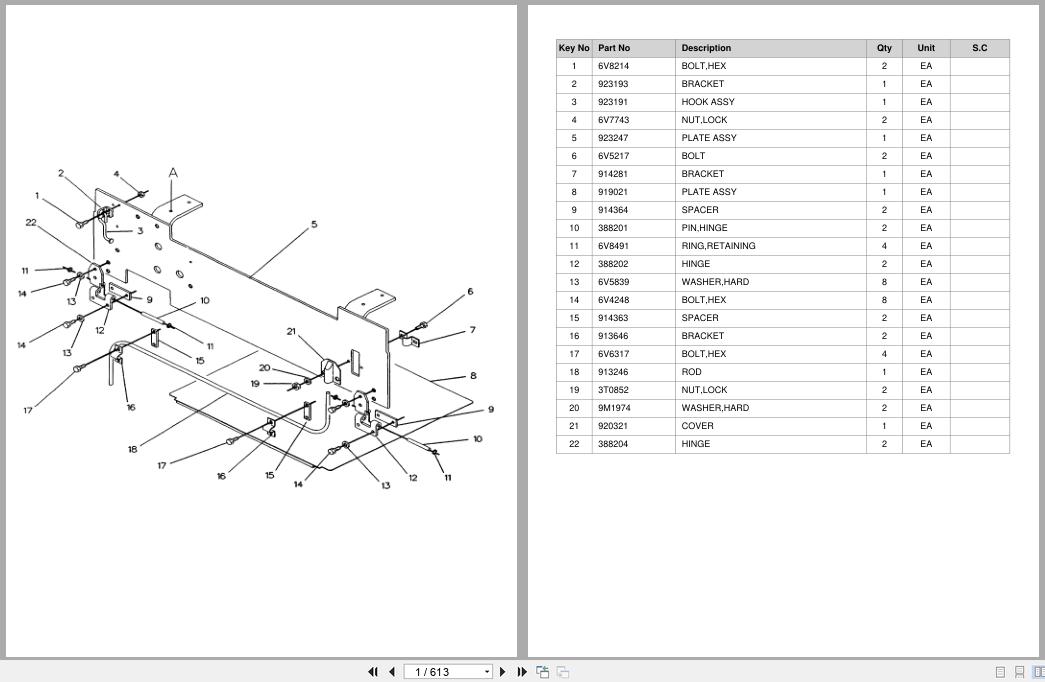 Doosan Forklift B20S B25S B30S Parts Catalog D270465 (1)